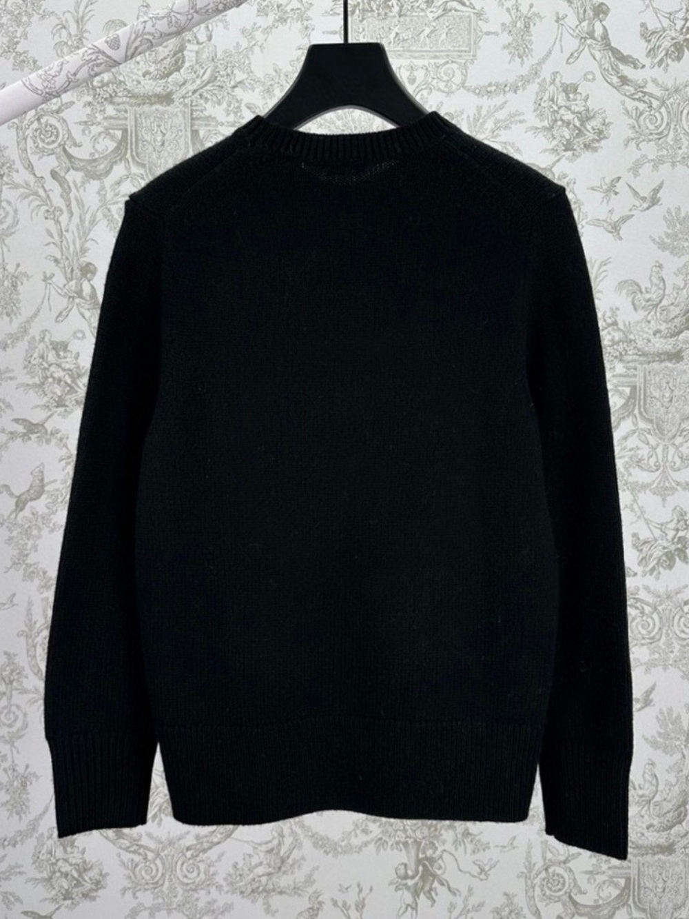 Burberry Black Crewneck with White Logo Intarsia - Picture 2 of 9